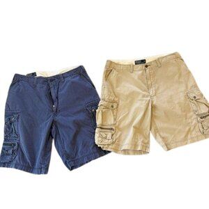 Mens Polo Ralph Lauren Cargo Shorts Lot Size 35 Heavy Baggy Y2K Grunge Preppy